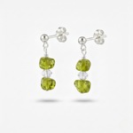 Sterling silver jade gemstone drop earrings featuring faceted green jade stones, delicate handmade jewellery gift for balance and harmony.