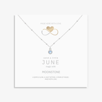 June birthstone necklace with moonstone charm, sterling silver jewellery UK