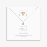 June birthstone necklace with moonstone charm, sterling silver jewellery UK