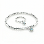 Labradorite jewellery set with bracelet and ring, handmade gemstone jewellery UK