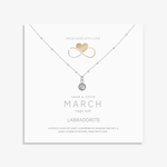 Labradorite necklace in sterling silver, March birthstone jewellery UK