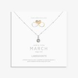 Labradorite necklace in sterling silver, March birthstone jewellery UK