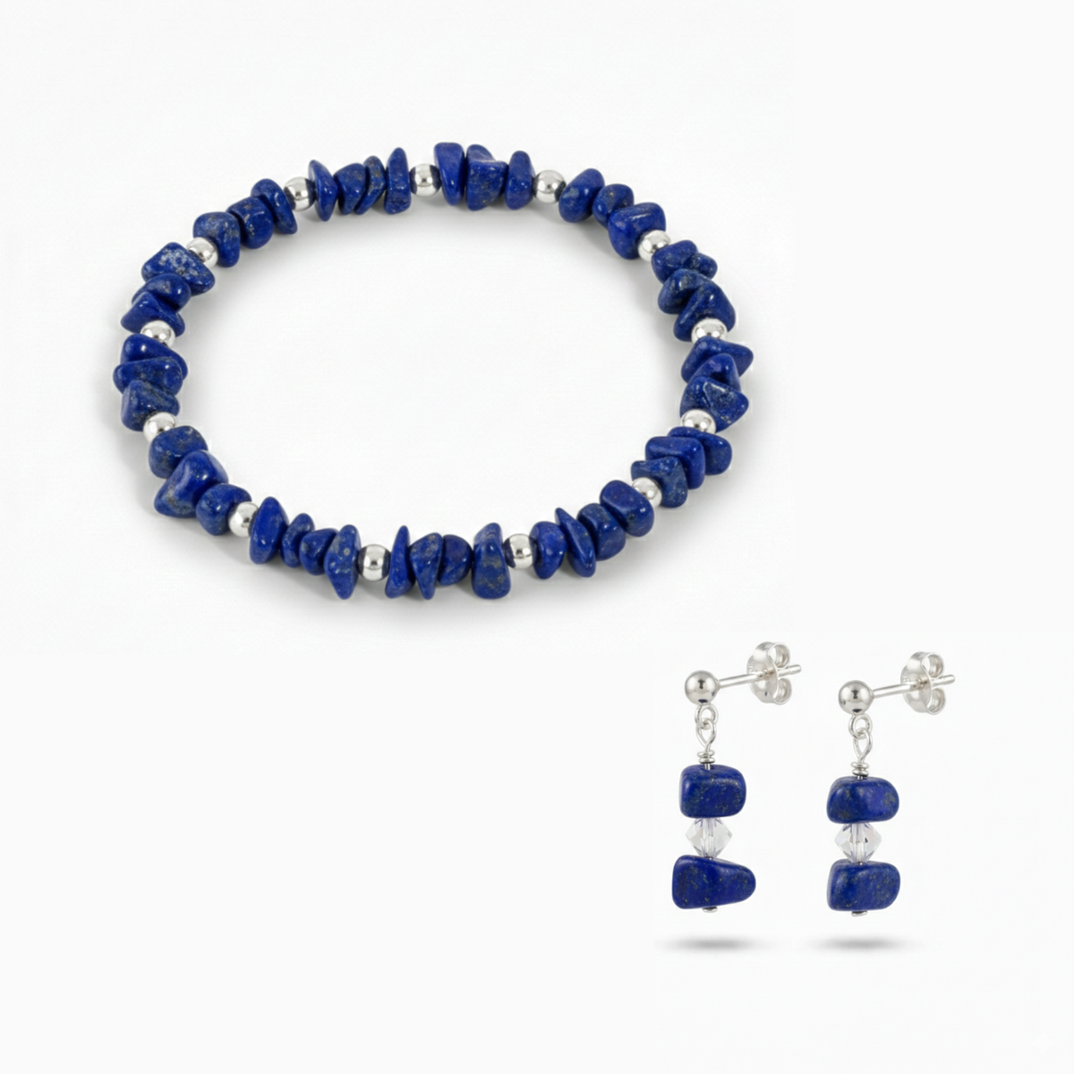 Lapis Lazuli Bracelet Earring Set