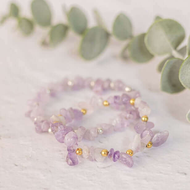 Lilac Cape Amethyst Gemstone Bracelet - Made Here with Love