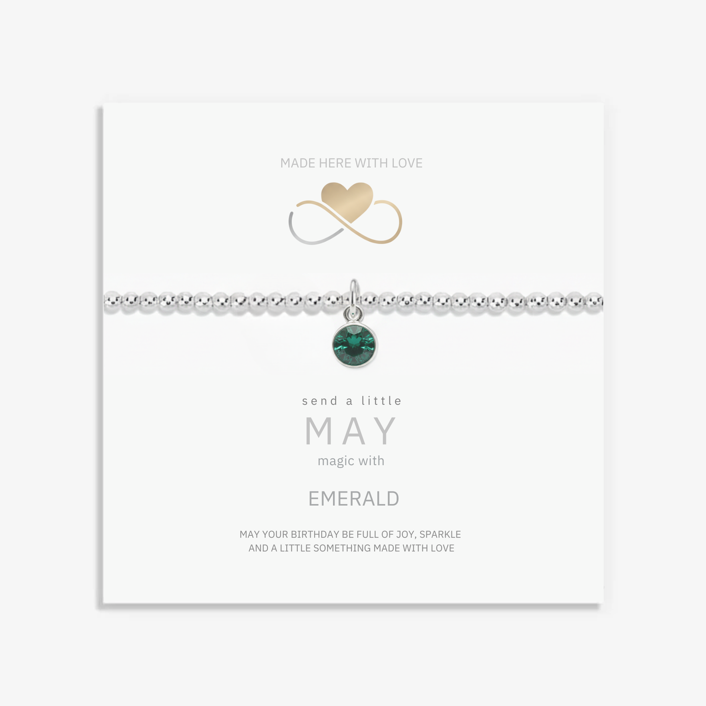 Emerald May Birthstone Bracelet – Sterling Silver Gemstone Bead Bracelet