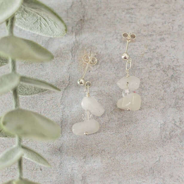 Moonstone Gemstone Earrings - Made Here with Love