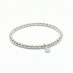 Moonstone charm bracelet in sterling silver, June birthstone jewellery UK