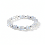 Moonstone crystal bracelet in soft tones, June birthstone stretch bracelet UK