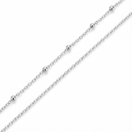 Necklace chain options showing fine sterling silver trace chain and sterling silver satellite chain