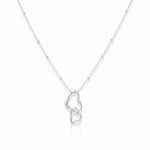 Open heart pendant necklace in sterling silver with minimalist heart outline.