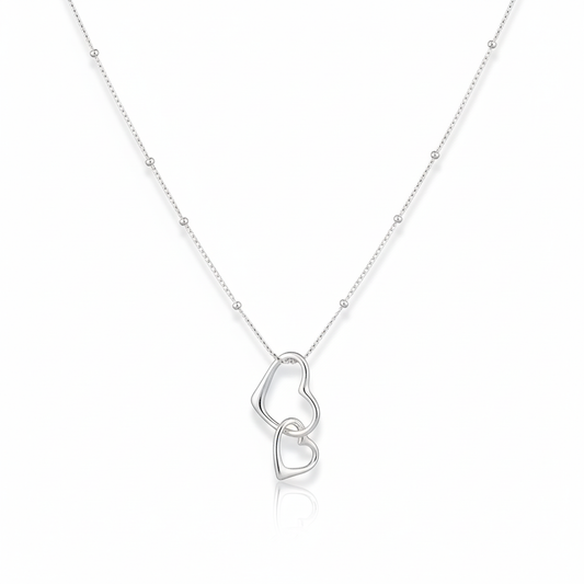 Silver Heart Interlocking Necklace