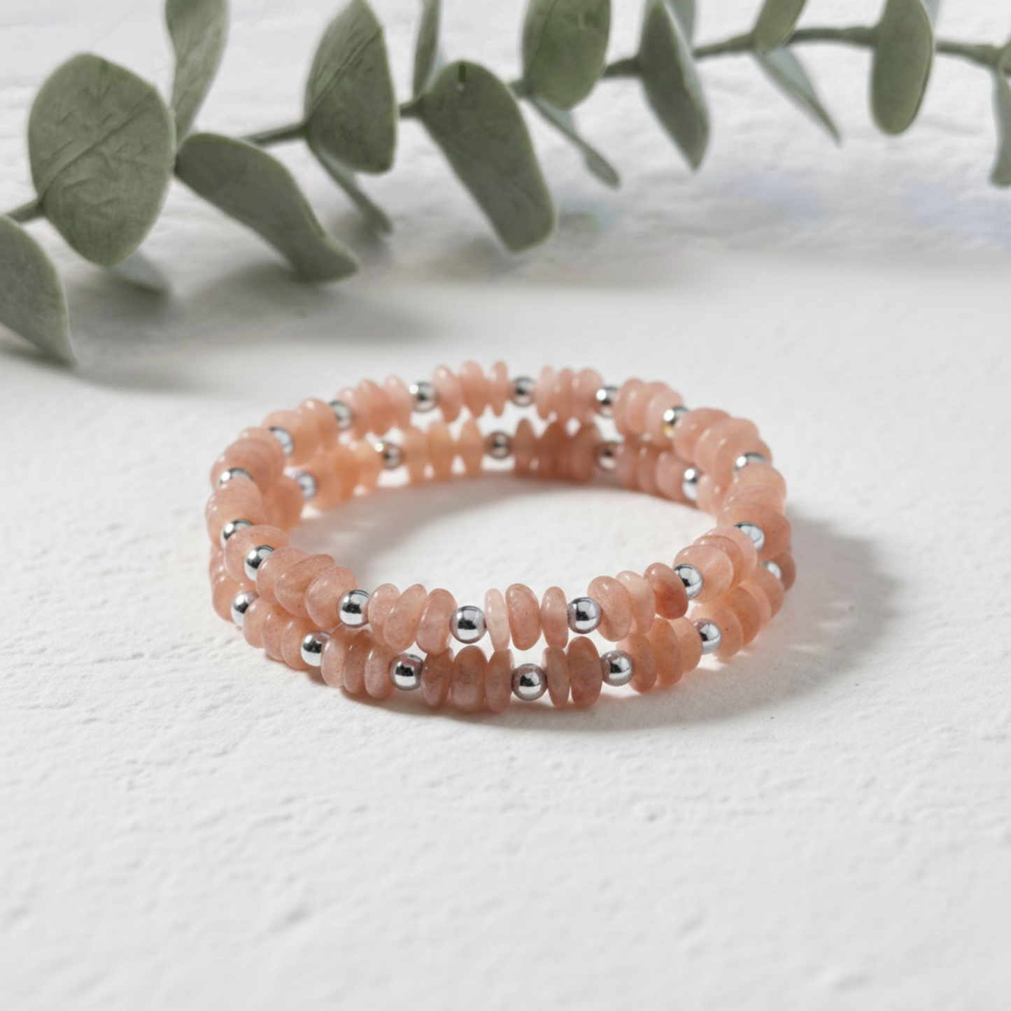 Peach Moonstone Bracelet