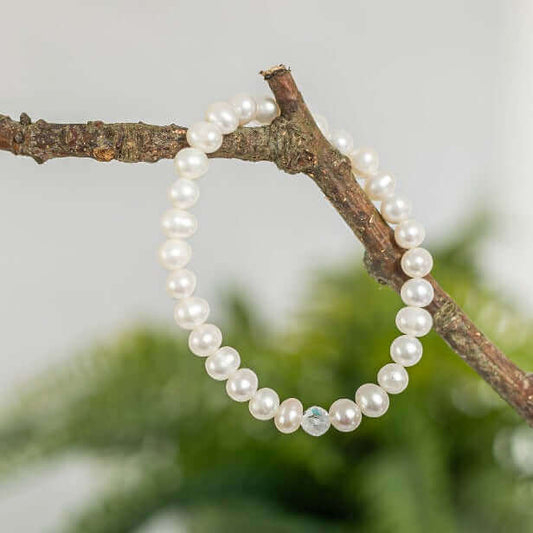 Pearl and Serenity Crystal Bracelet - Made Here with Love