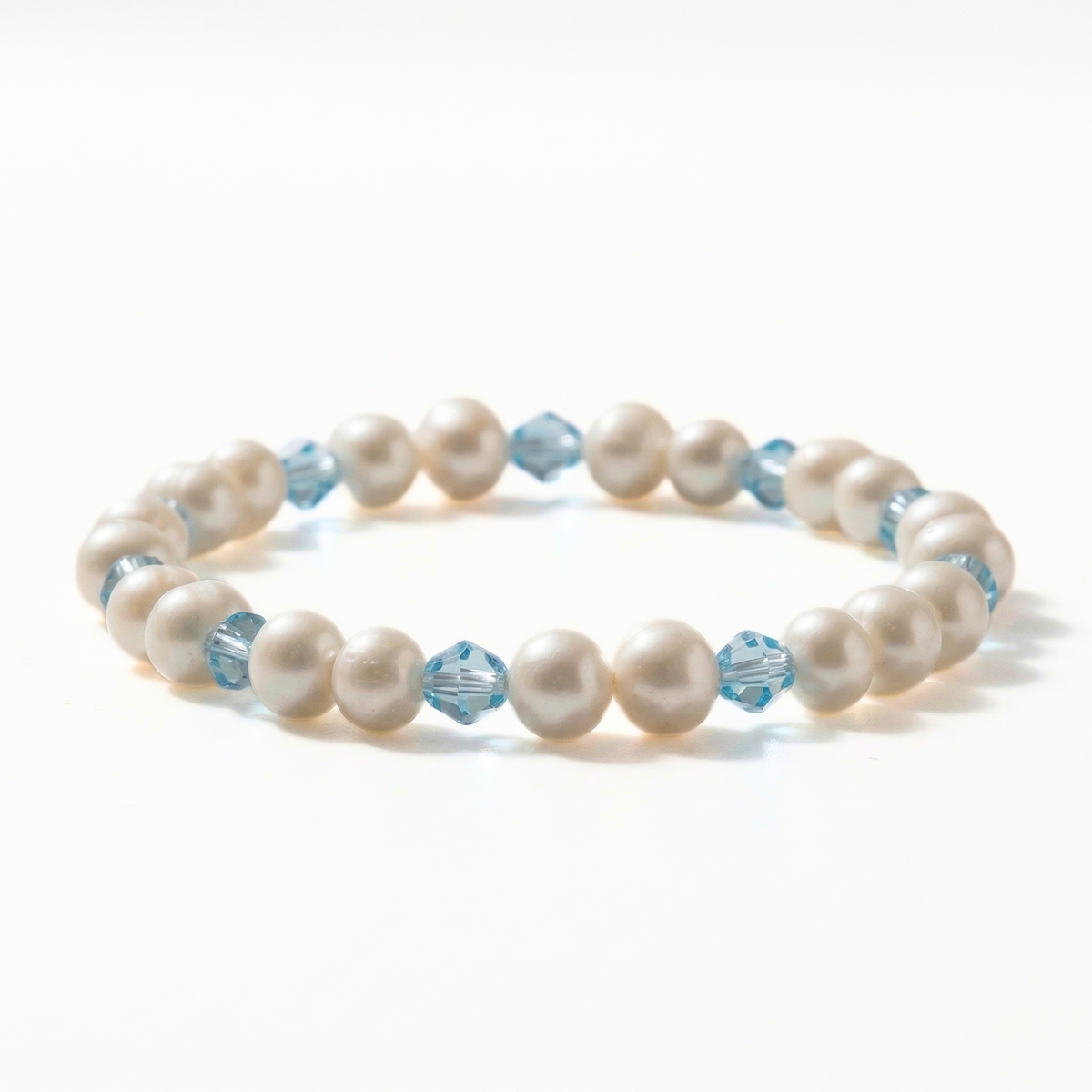 Aquamarine Crystal Pearl Bracelet