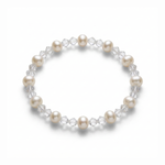 Pearl and crystal stretch bead bracelet with freshwater pearls, bridal jewellery UK
