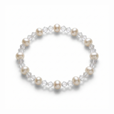Pearl and crystal stretch bead bracelet with freshwater pearls, bridal jewellery UK