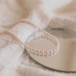 Freshwater pearl necklace with sterling silver chain, classic pearl jewellery UK