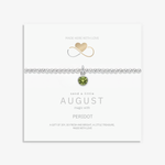 Peridot August birthstone bracelet with green gemstone charm, stretch bracelet UK