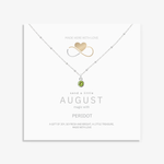 Peridot necklace in sterling silver, August birthstone jewellery UK