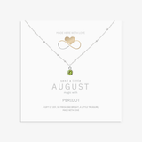 Peridot necklace in sterling silver, August birthstone jewellery UK
