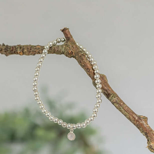 Rose Quartz Charm Bracelet - Made Here with Love