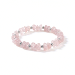 Rose quartz gemstone bracelet, stretch bead bracelet for everyday wear UK