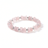 Rose quartz gemstone bracelet, stretch bead bracelet for everyday wear UK