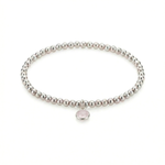 Rose quartz bracelet in sterling silver, October birthstone stretch bracelet UK