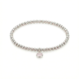 Rose quartz bracelet in sterling silver, October birthstone stretch bracelet UK