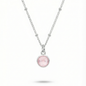 Rose quartz necklace for October birthstone, sterling silver jewellery UK