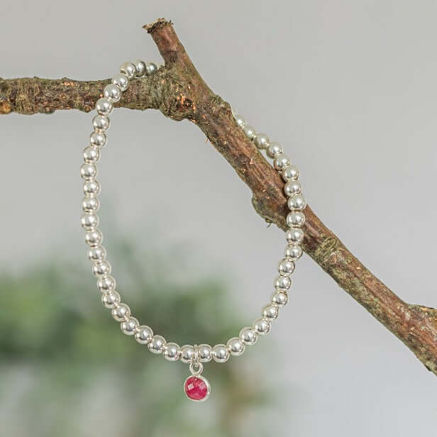 Ruby July Birthstone Bracelet - Made Here with Love