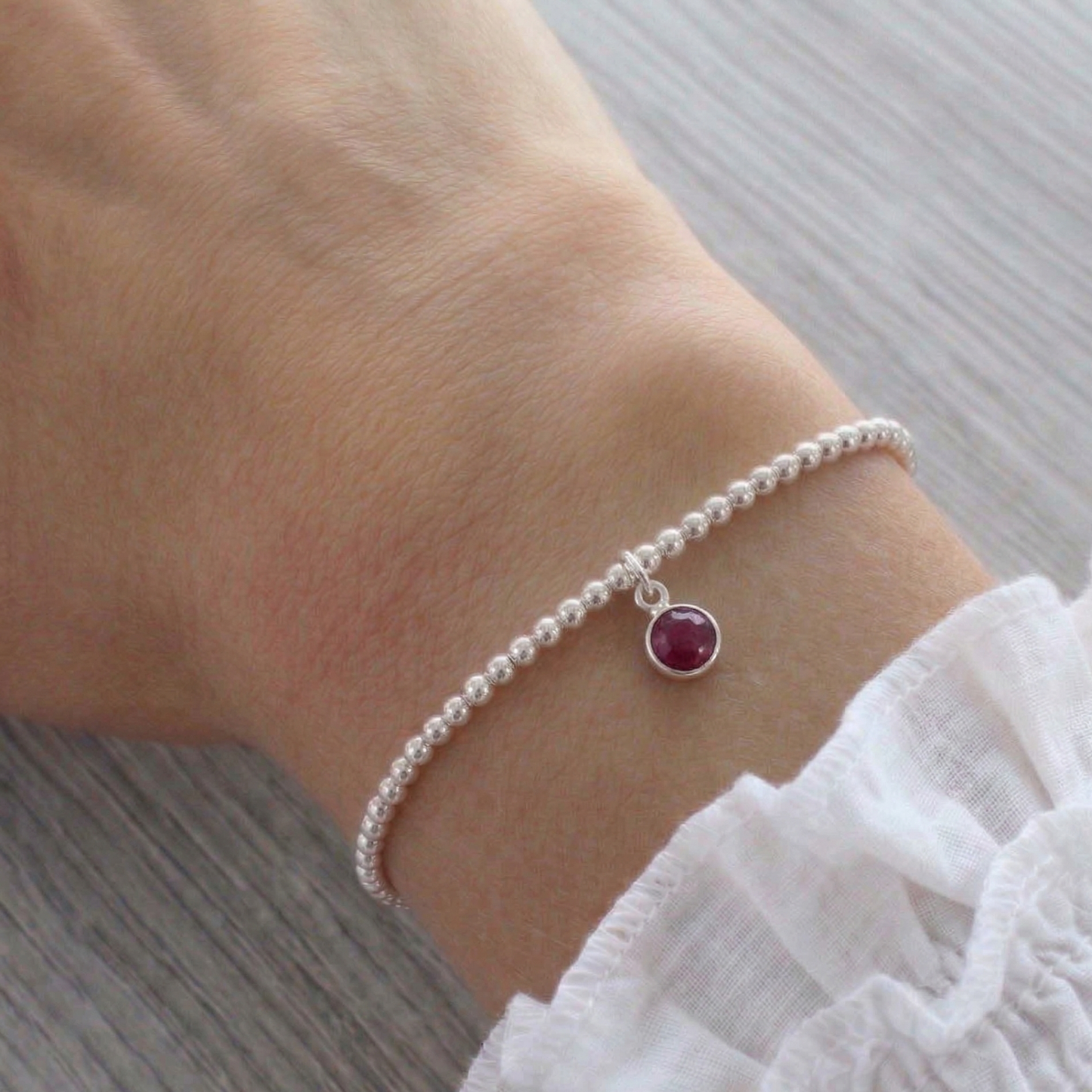 Ruby July Birthstone Bracelet