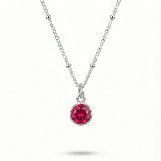 Ruby Birthstone Necklace