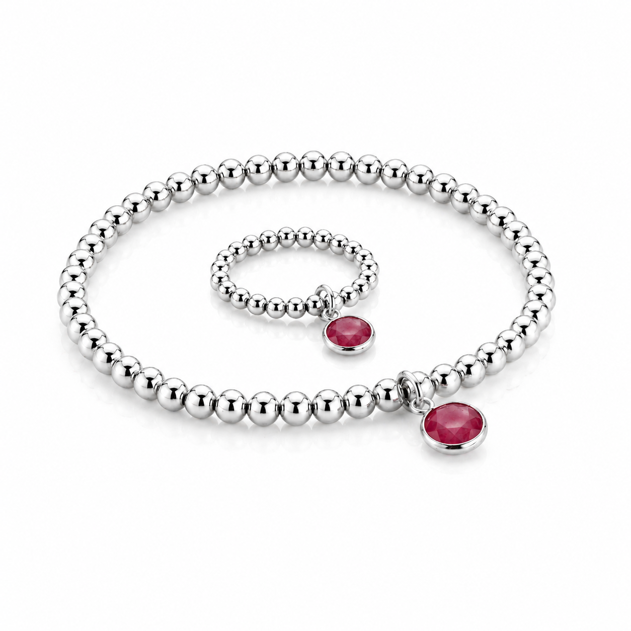 Sophia Ruby Jewellery Set Bracelet & Ring Set