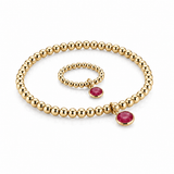 Sophia Ruby Jewellery Set | Bracelet & Ring Set