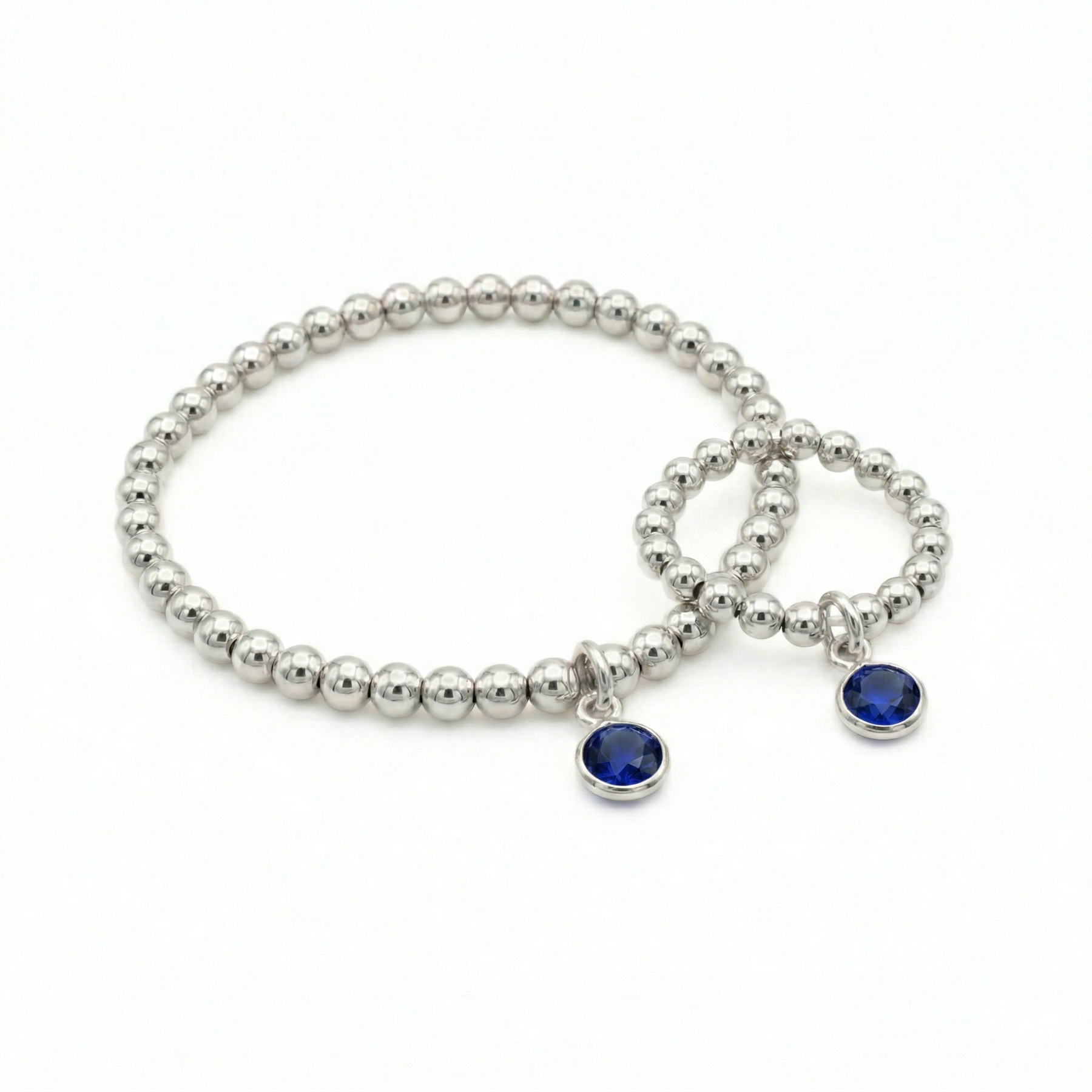 Sapphire September birthstone jewellery set, bracelet and ring UK