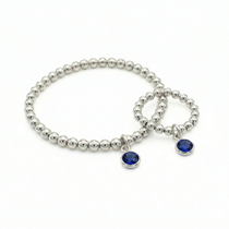 Sapphire September birthstone jewellery set, bracelet and ring UK