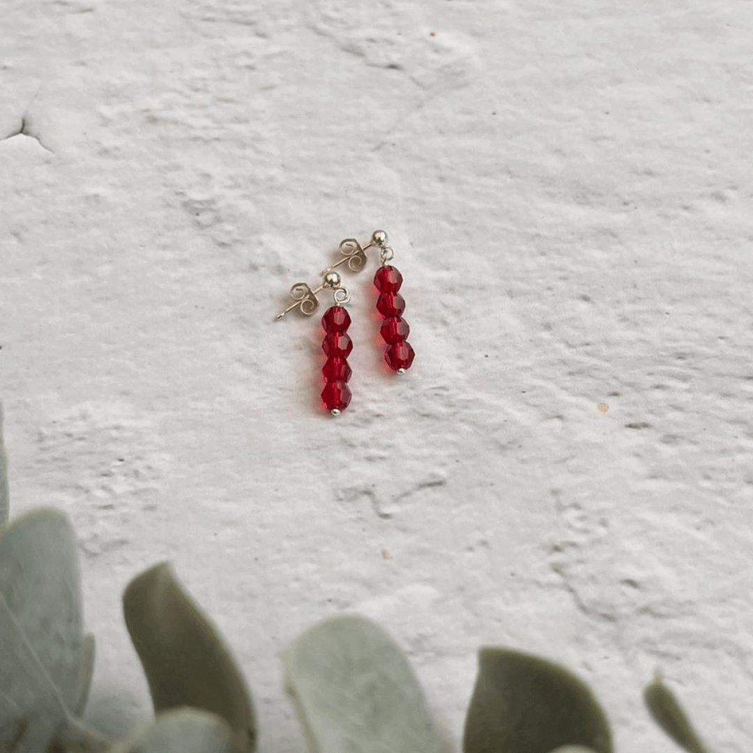 Scarlet Crystal Drop Earrings - Made Here with Love