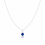 Sapphire charm necklace featuring September birthstone gemstone