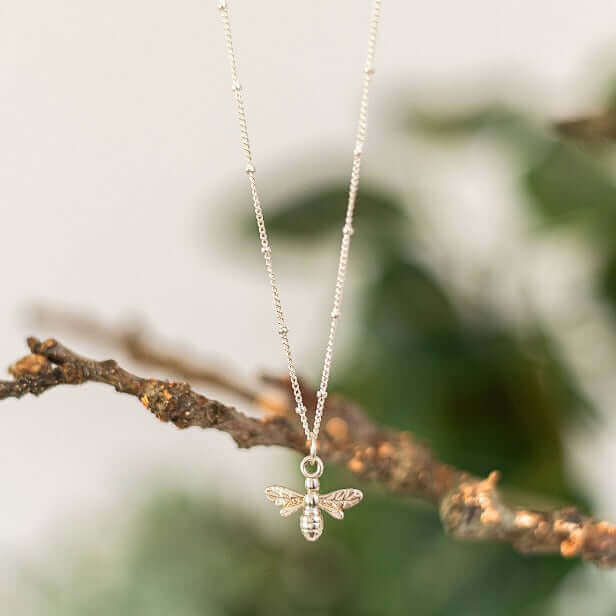 Silver Bee Necklace - Made Here with Love