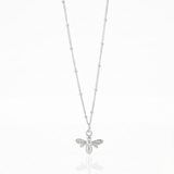 Sterling silver bee necklace, dainty charm necklace for everyday wear UK