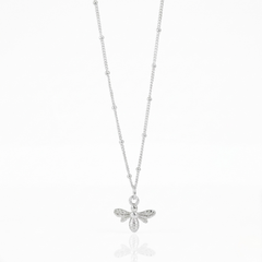 Sterling silver bee necklace, dainty charm necklace for everyday wear UK