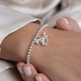 Sterling silver horse charm jewellery gift, equestrian bracelet or ring UK