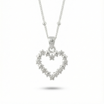Sterling silver open heart necklace displayed as a thoughtful everyday jewellery gift.