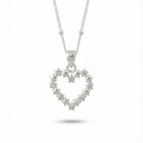 Sterling silver open heart necklace displayed as a thoughtful everyday jewellery gift.