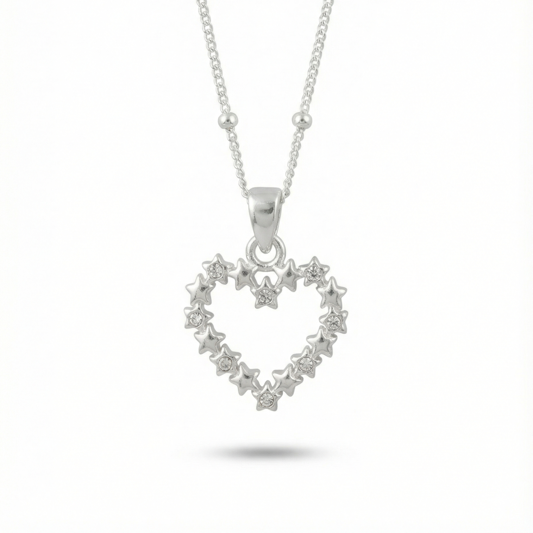 Sterling silver open heart necklace displayed as a thoughtful everyday jewellery gift.