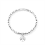 Sterling silver tree of life bead bracelet on elastic, handmade stacking bracelet jewellery UK