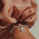 Sterling silver tree of life bracelet with charm, meaningful jewellery gift UK