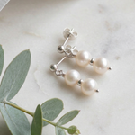 Small drop pearl bridal earrings, bridesmaids freshwater pearl jewellery UK