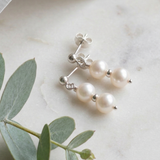 Small drop pearl bridal earrings, bridesmaids freshwater pearl jewellery UK